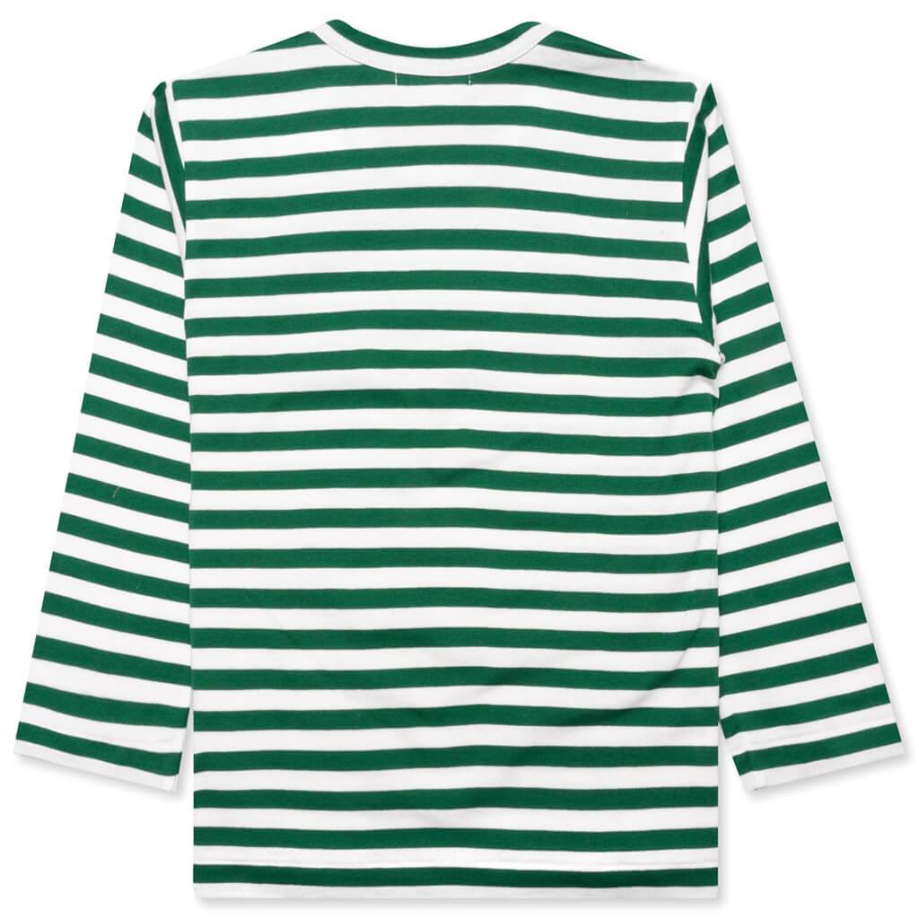 Kid's Striped L/S T-Shirt - Green/White