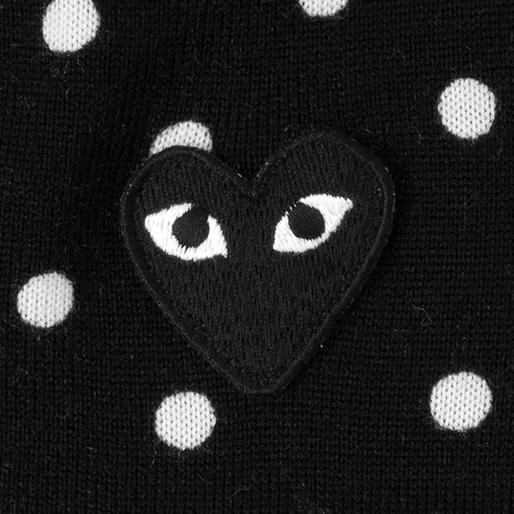 Polka Dot Cardigan Black Heart - Black, , large image number null