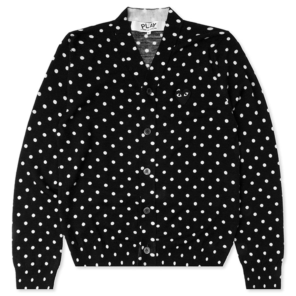 Polka Dot Cardigan Black Heart - Black