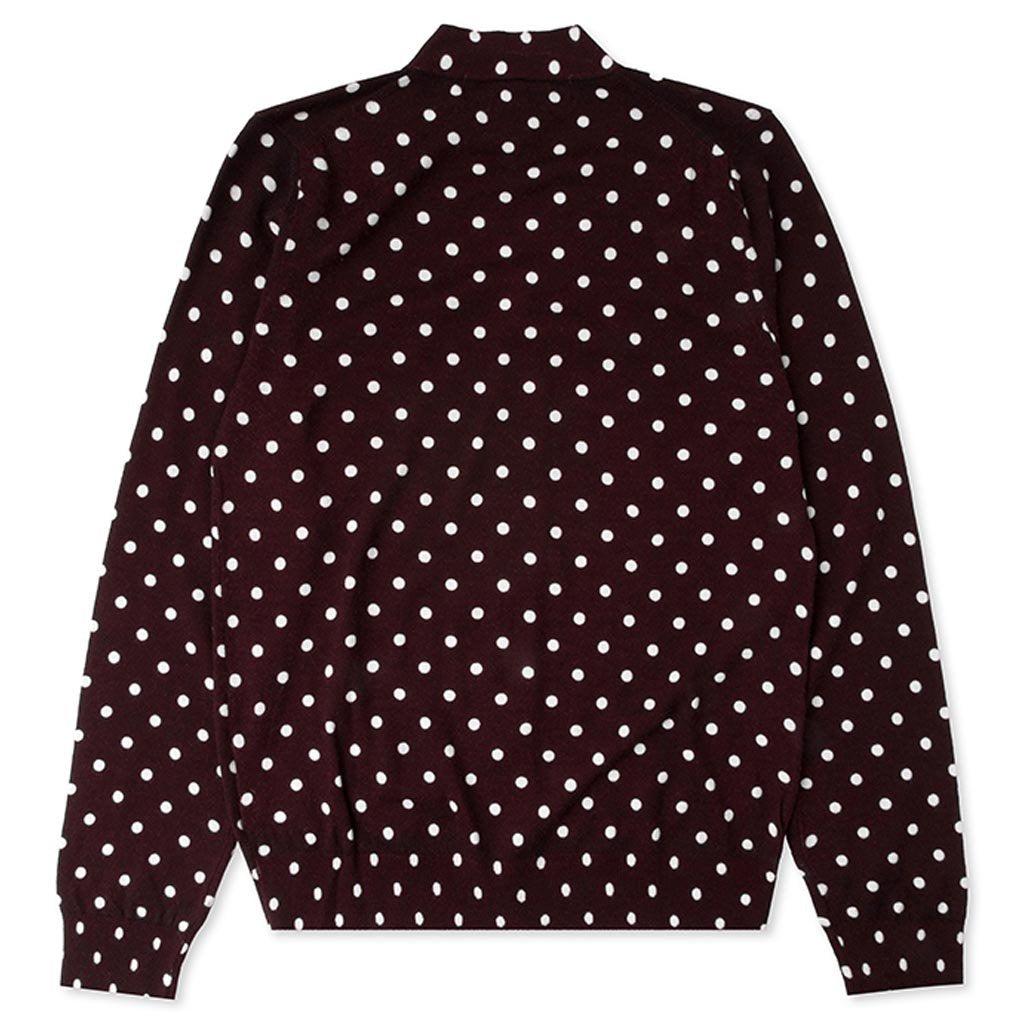 Polka Dot Cardigan Black Heart - Burgundy, , large image number null