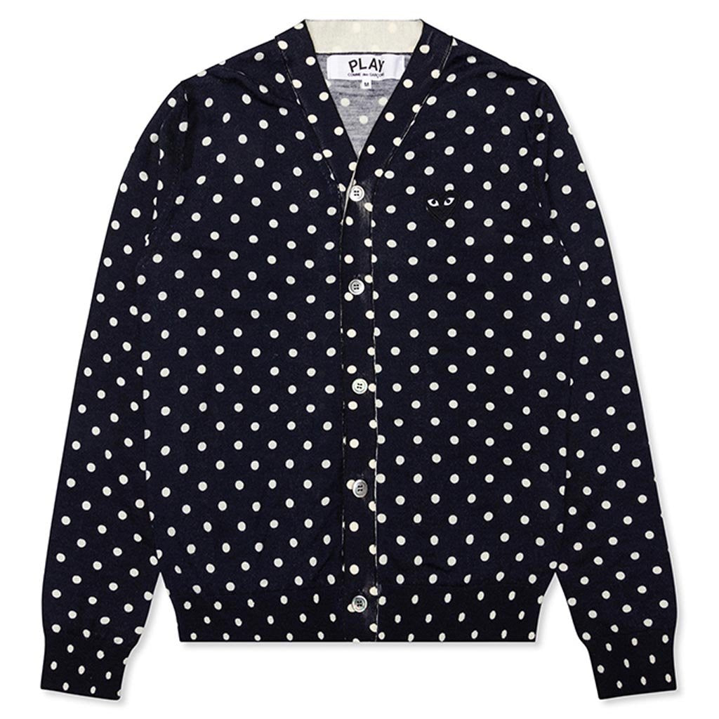 Polka Dot Cardigan Black Heart - Navy, , large image number null