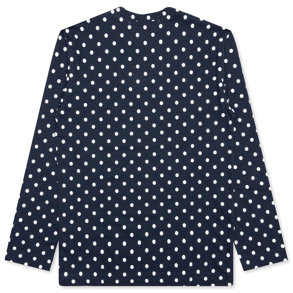 Women's Polka Dot L/S T-Shirt - Navy, , large image number null