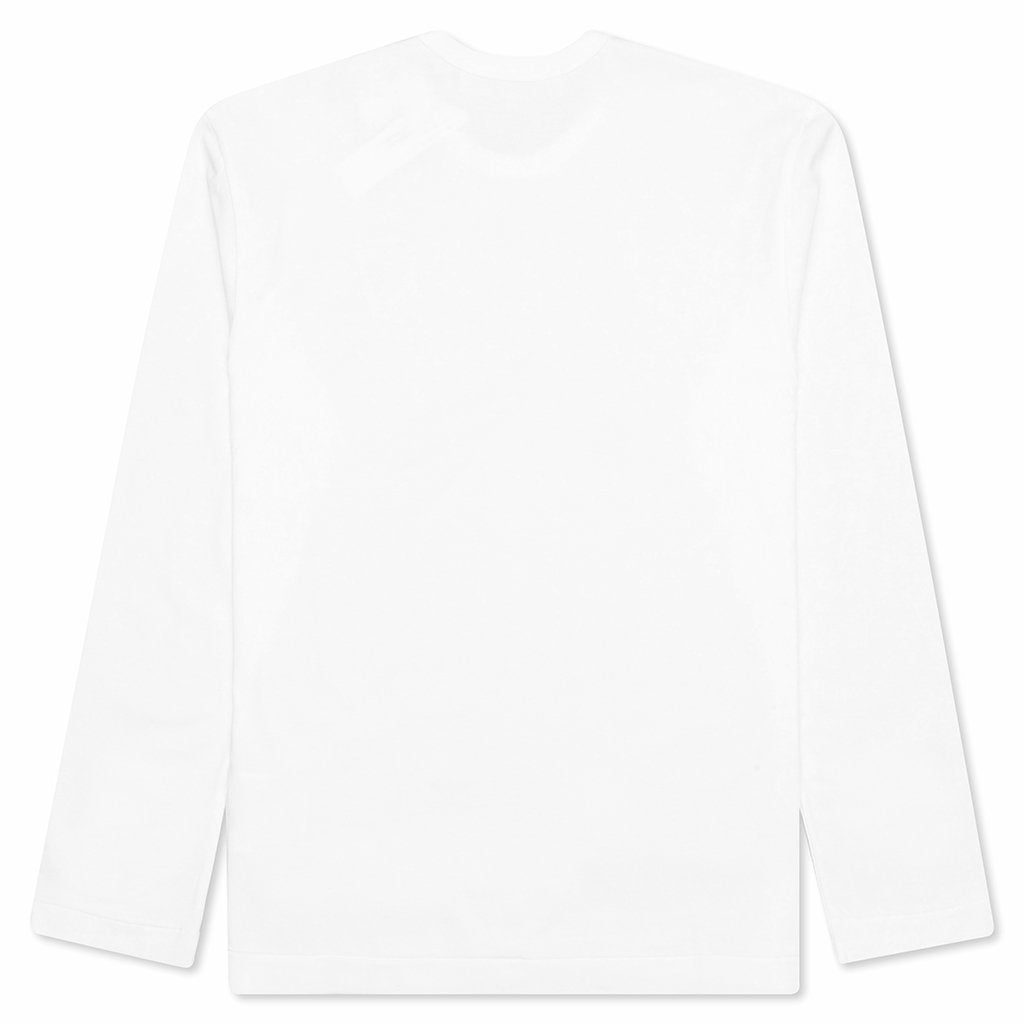 Red Multi Logo L/S T-Shirt - White