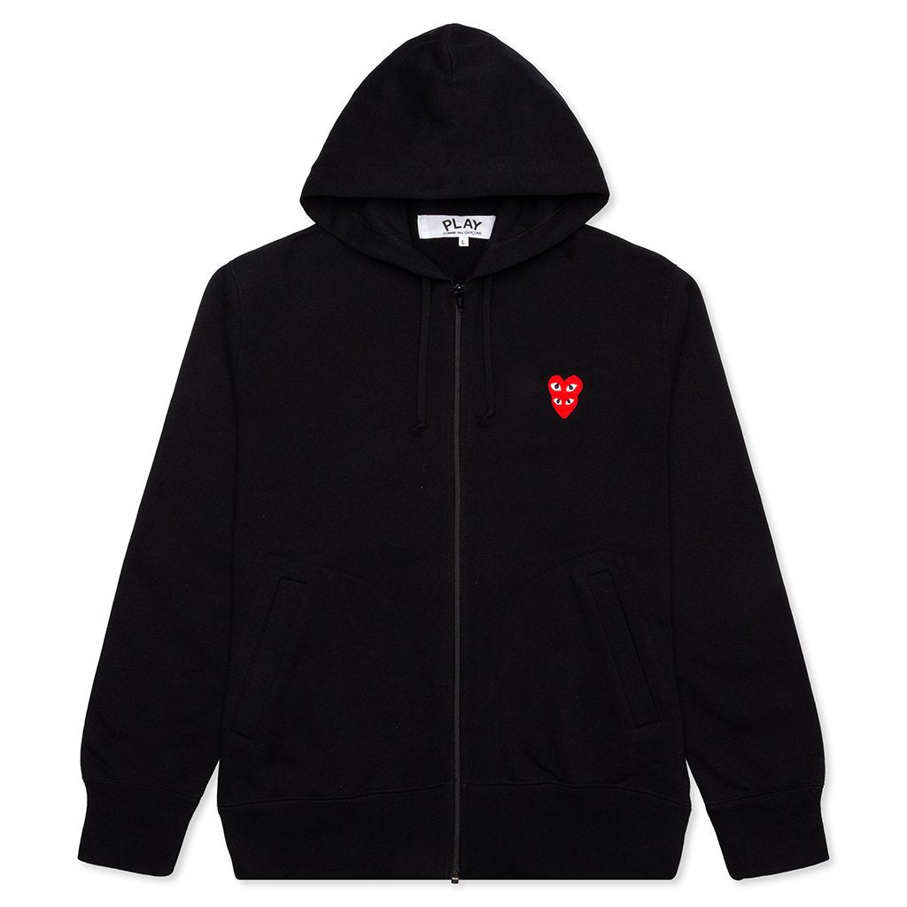 Women's Stacked Heart Hooded Sweatshirt - Black, , large image number null
