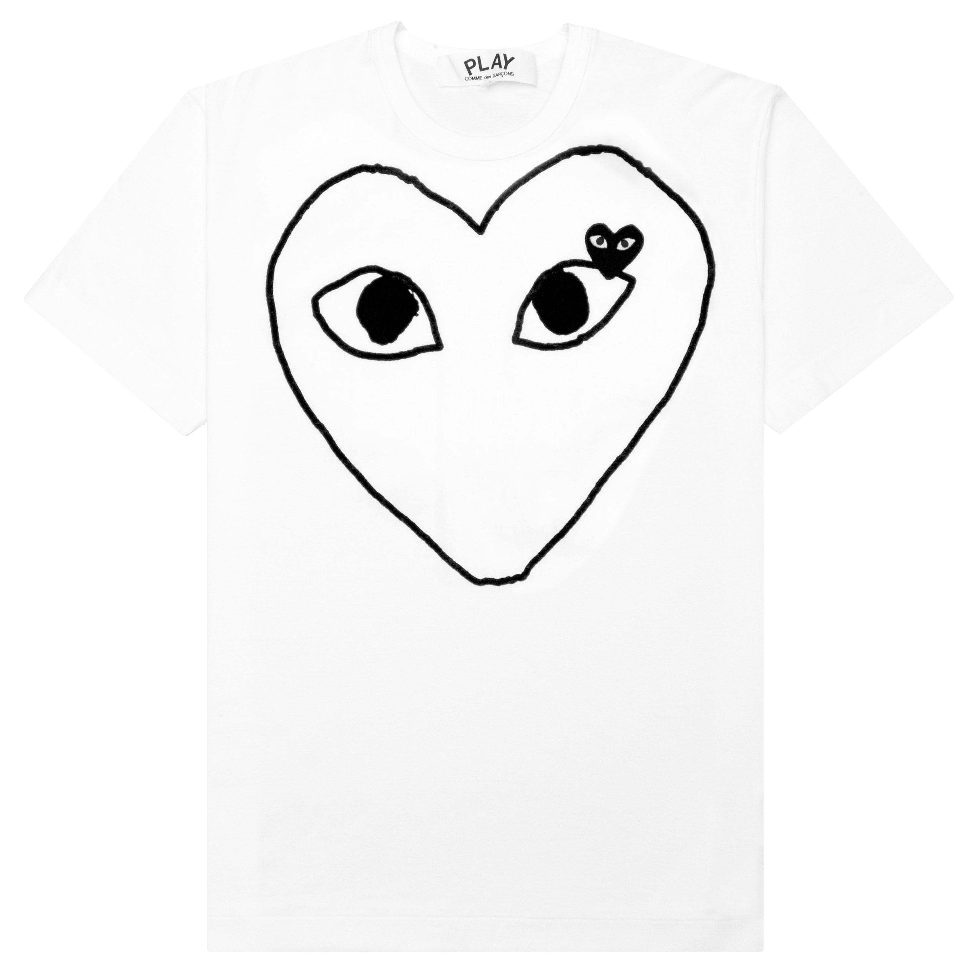 Women's Black Emblem Heart Sketch Tee - White