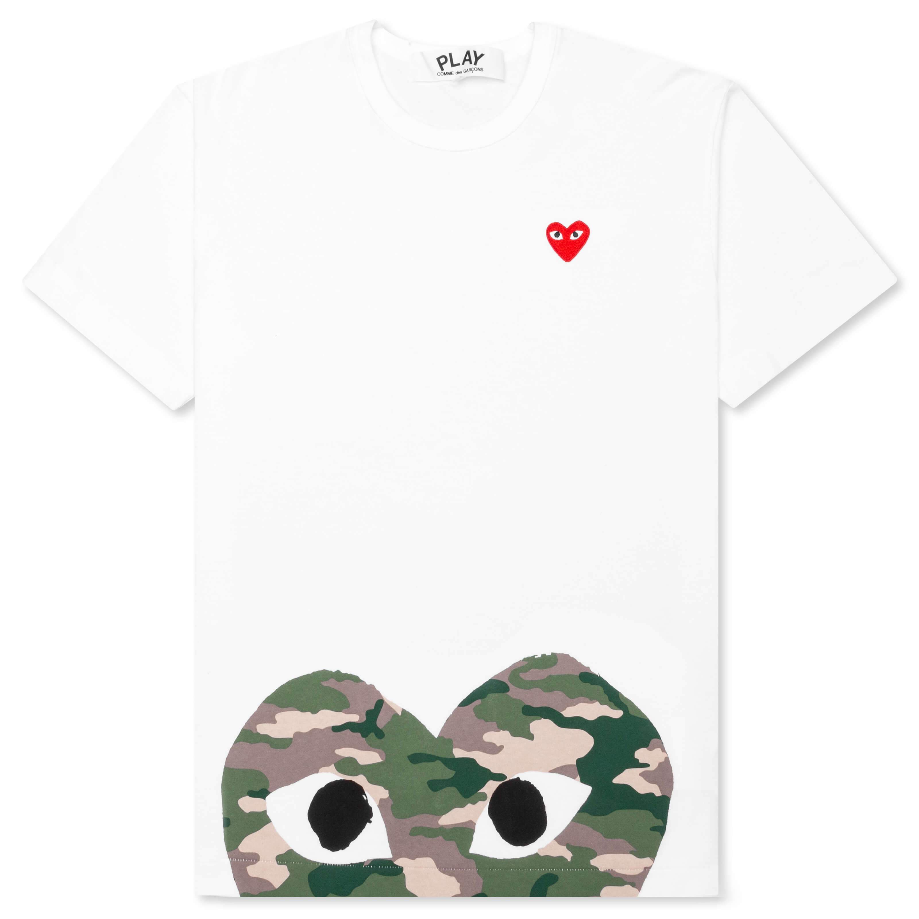 Women's Camouflage Edge Heart T-Shirt - White, , large image number null