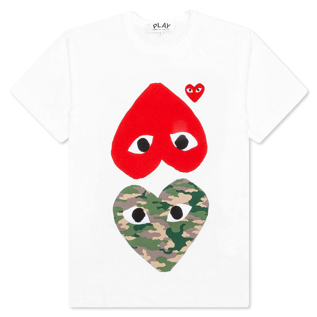 Women's Camouflage Mirror Heart T-Shirt - White