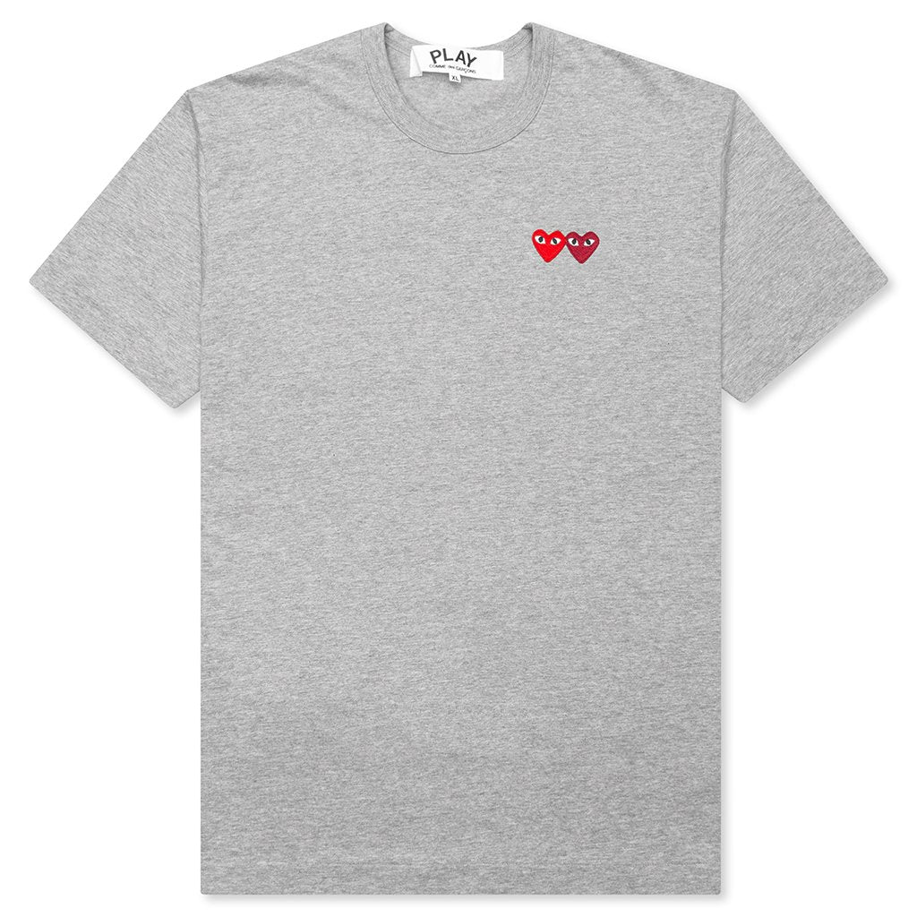 Women's Double Hearts T-Shirt - Grey