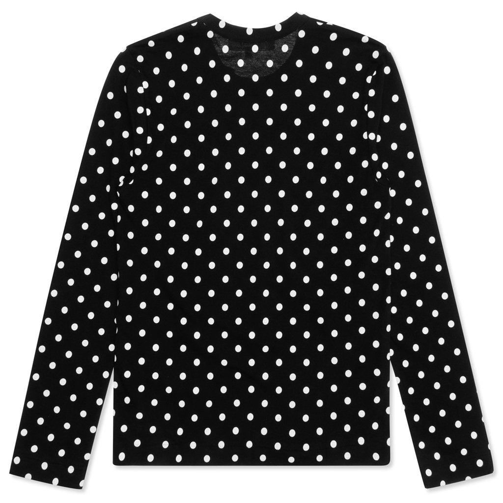 Women's Polka Dot L/S T-Shirt - Black