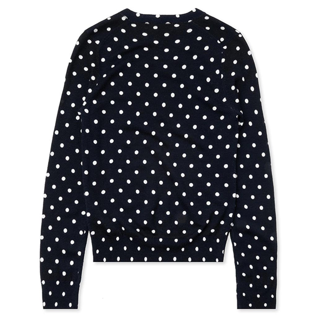 Womens Polka Dot Sweater - Navy, , large image number null