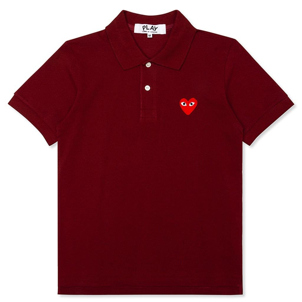 Women's Red Heart Polo Shirt - Burgundy, , large image number null