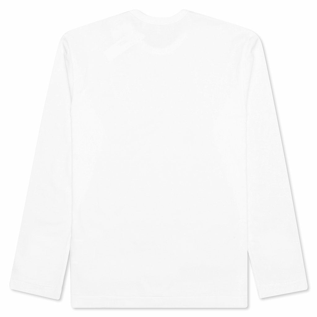 Women's Red Multi Logo L/S T-Shirt - White