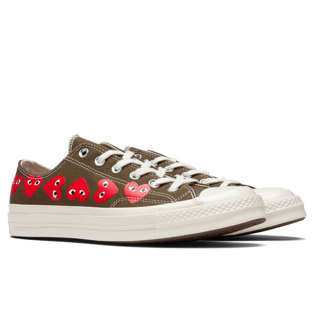 Converse x Comme Des Garcons PLAY All Star Chuck '70 Ox "Multi Heart" - Khaki, , large image number null