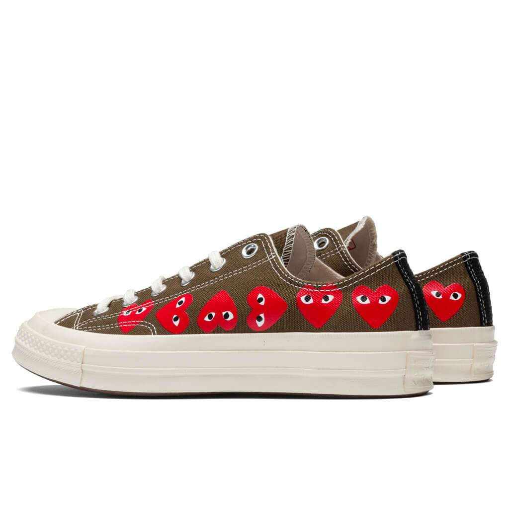 Converse x Comme Des Garcons PLAY All Star Chuck '70 Ox "Multi Heart" - Khaki, , large image number null