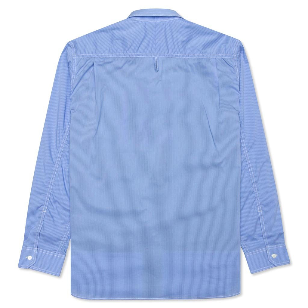 Mixed Fabric Shirt - Blue/Navy
