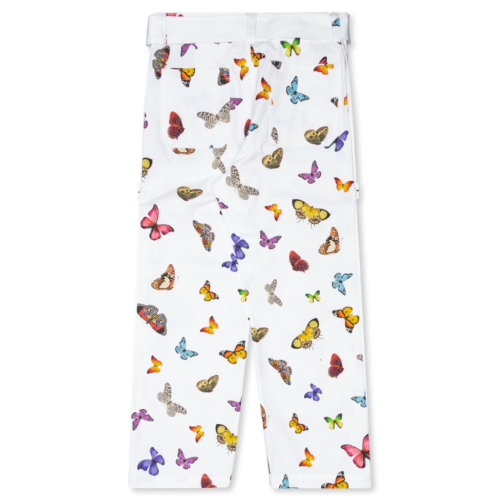 Butterfly Buckles Pants - White/Multi