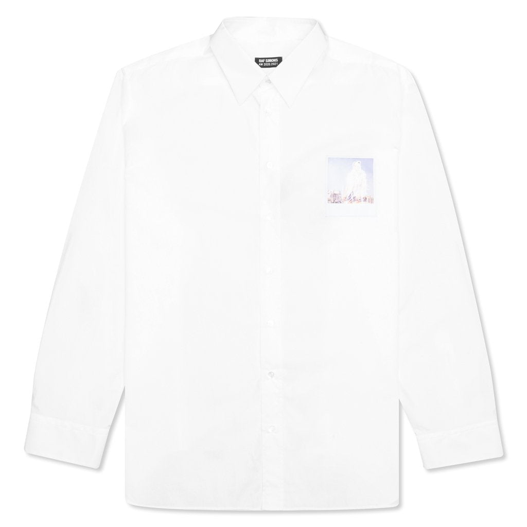 Big Fit Patched Shirt - White, , large image number null