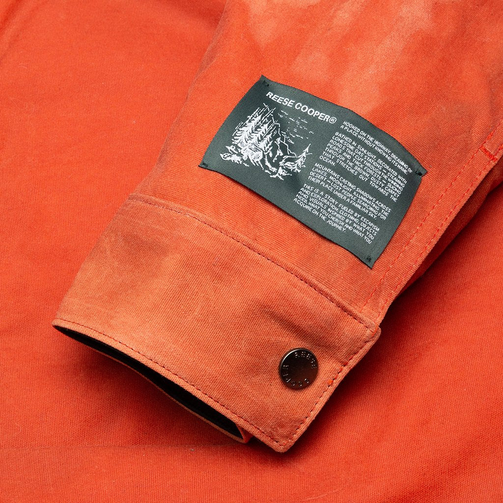 Waxed Cotton Trucker Jacket - Orange, , large image number null