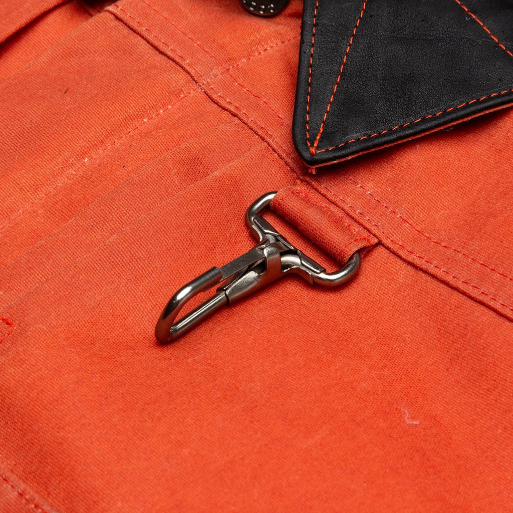 Waxed Cotton Trucker Jacket - Orange, , large image number null