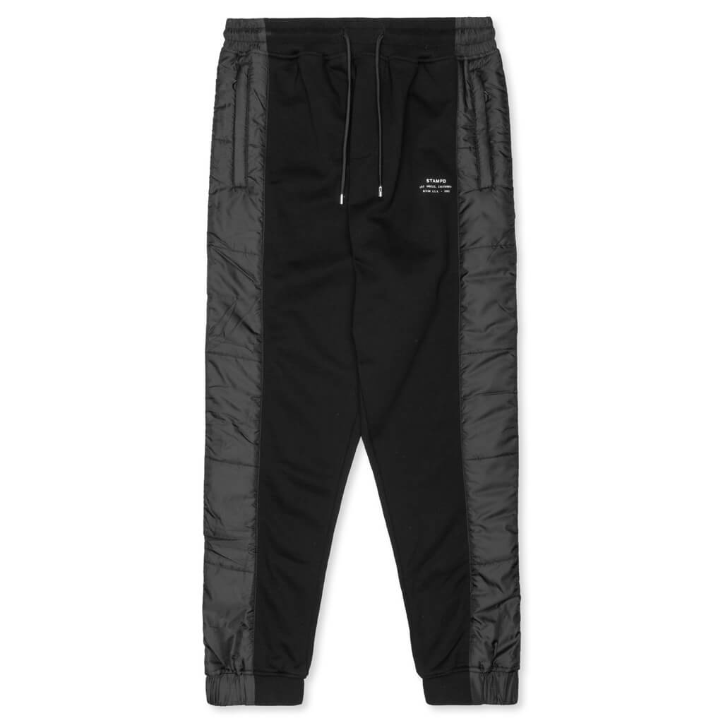Stacked Puffer Sweatpant - Black