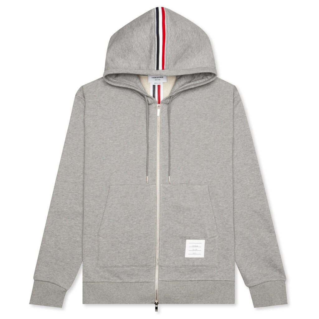 Zip-Up Pullover Hoodie - Light Grey