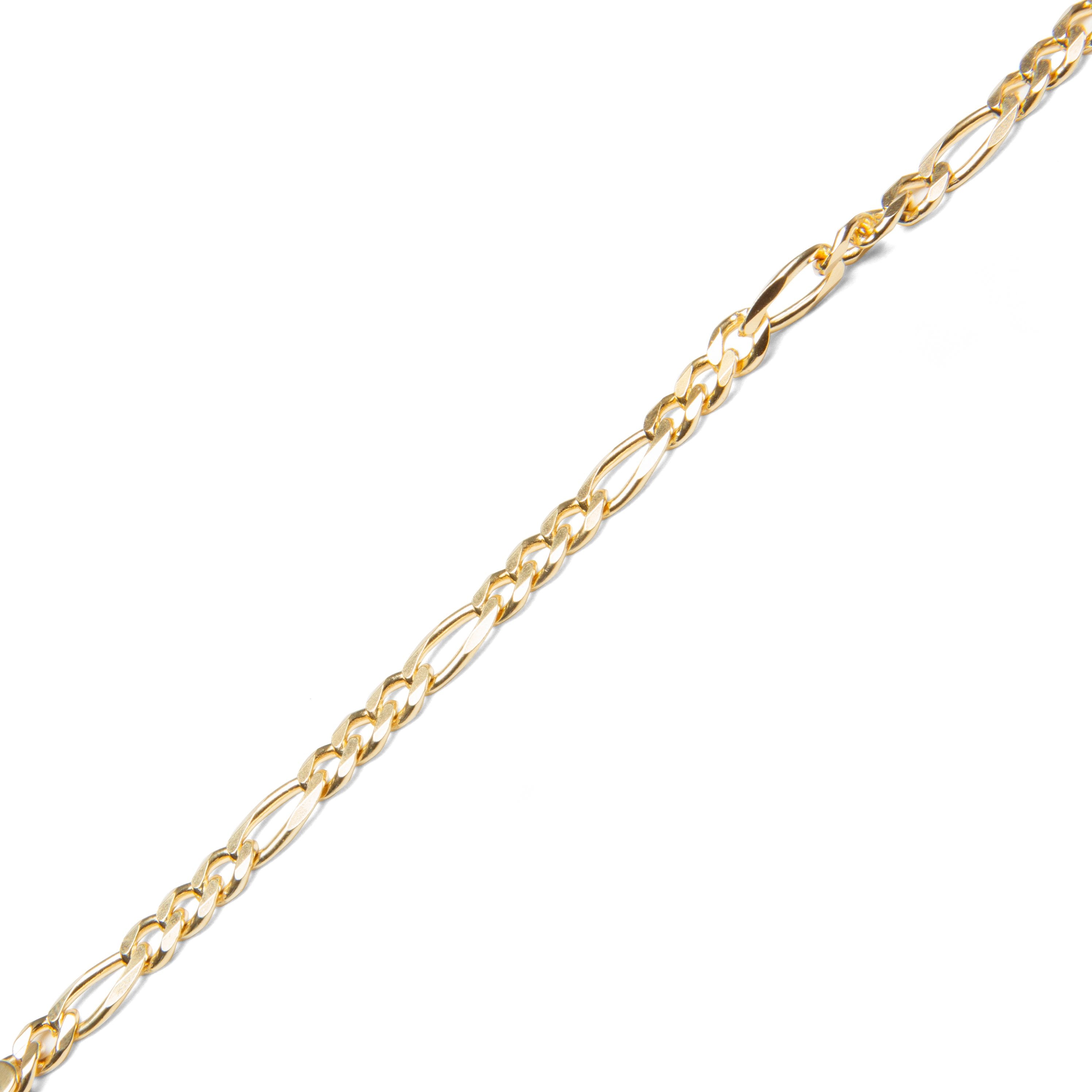 Figaro Bracelet Thick Gold - 925 Sterling Silver/9K Gold, , large image number null