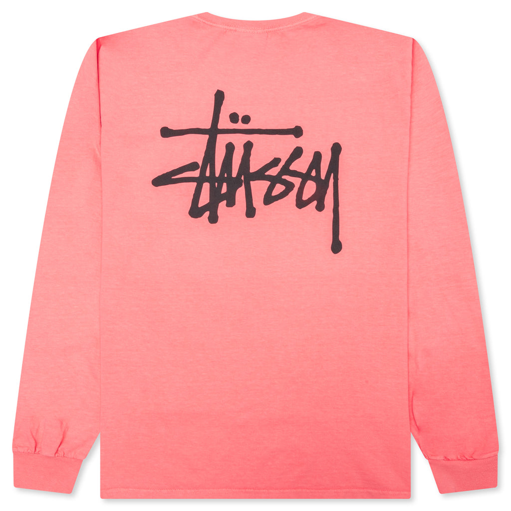 Basic Stussy Pig. Dyed L/S Tee - Coral