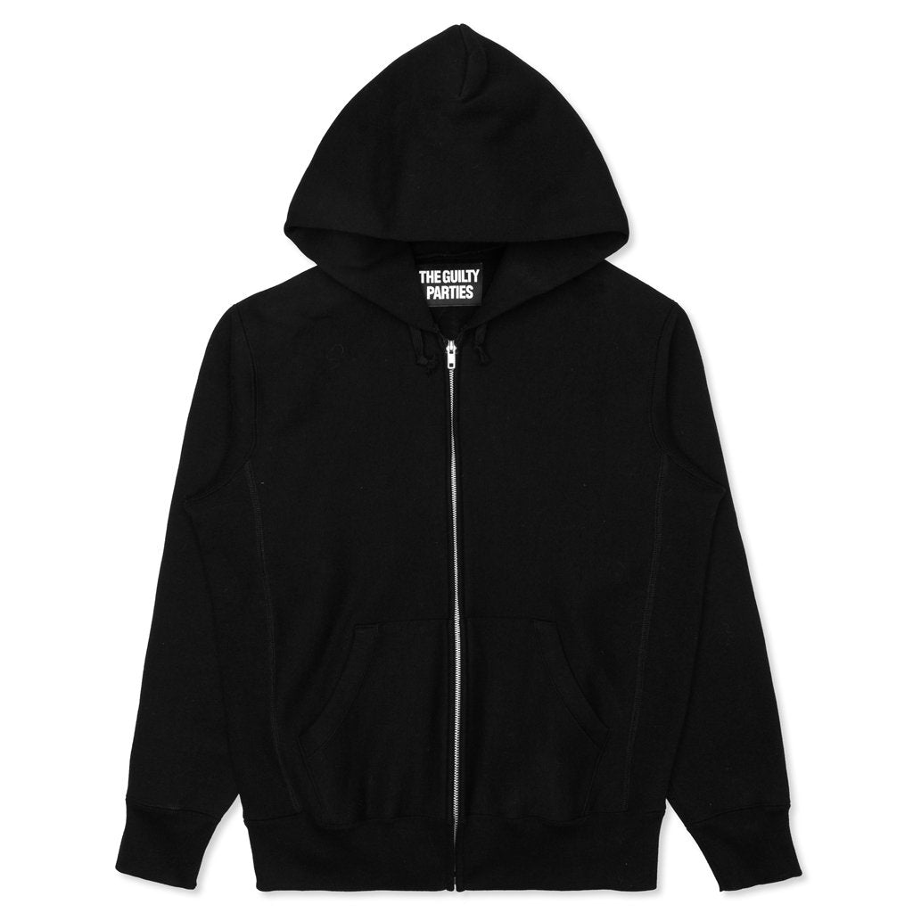 Heavyweight Full Zip Hooded Sweat Shirt 'Type 2' - Black